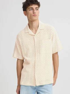 Solid Herren Kurzarmhemd - SDTeagan in beige