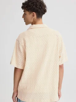 Solid Herren Kurzarmhemd - SDTeagan in beige