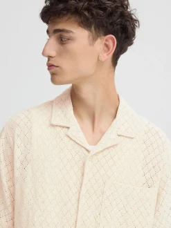 Solid Herren Kurzarmhemd - SDTeagan in beige