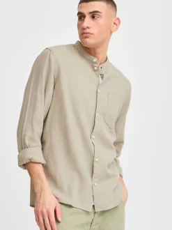 Solid Herren Langarmhemd - SDAllan in beige