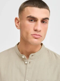 Solid Herren Langarmhemd - SDAllan in beige