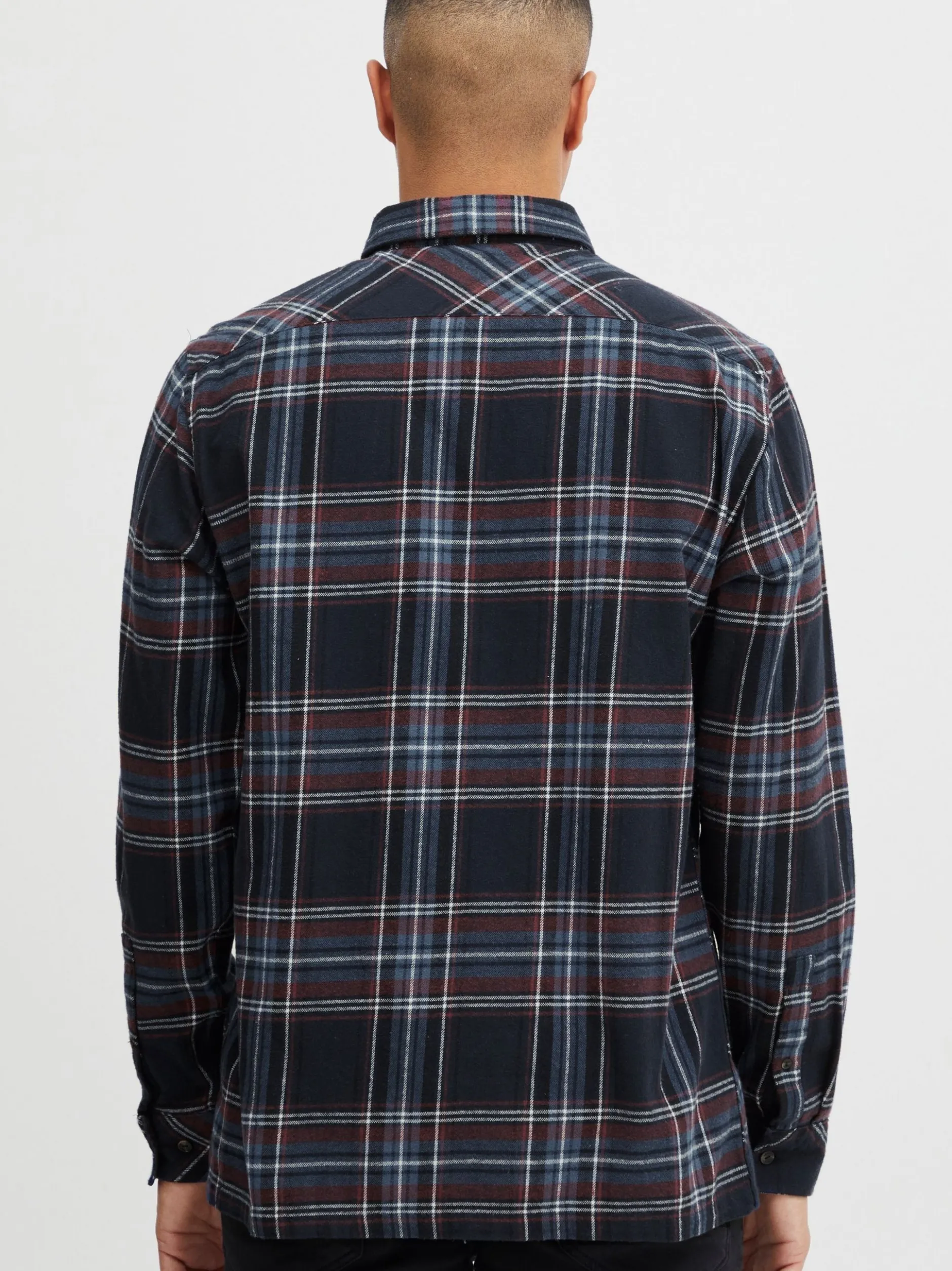 Solid Herren Langarmhemd - SDDanar in marine
