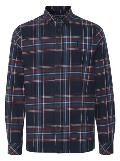 Solid Herren Langarmhemd - SDDanar in marine