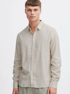 Solid Herren Langarmhemd - SDEnea in beige
