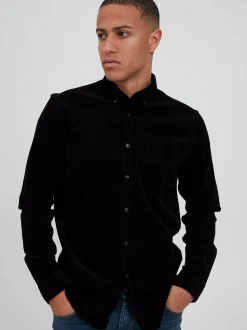 Solid Herren Langarmhemd - SDJuan in schwarz