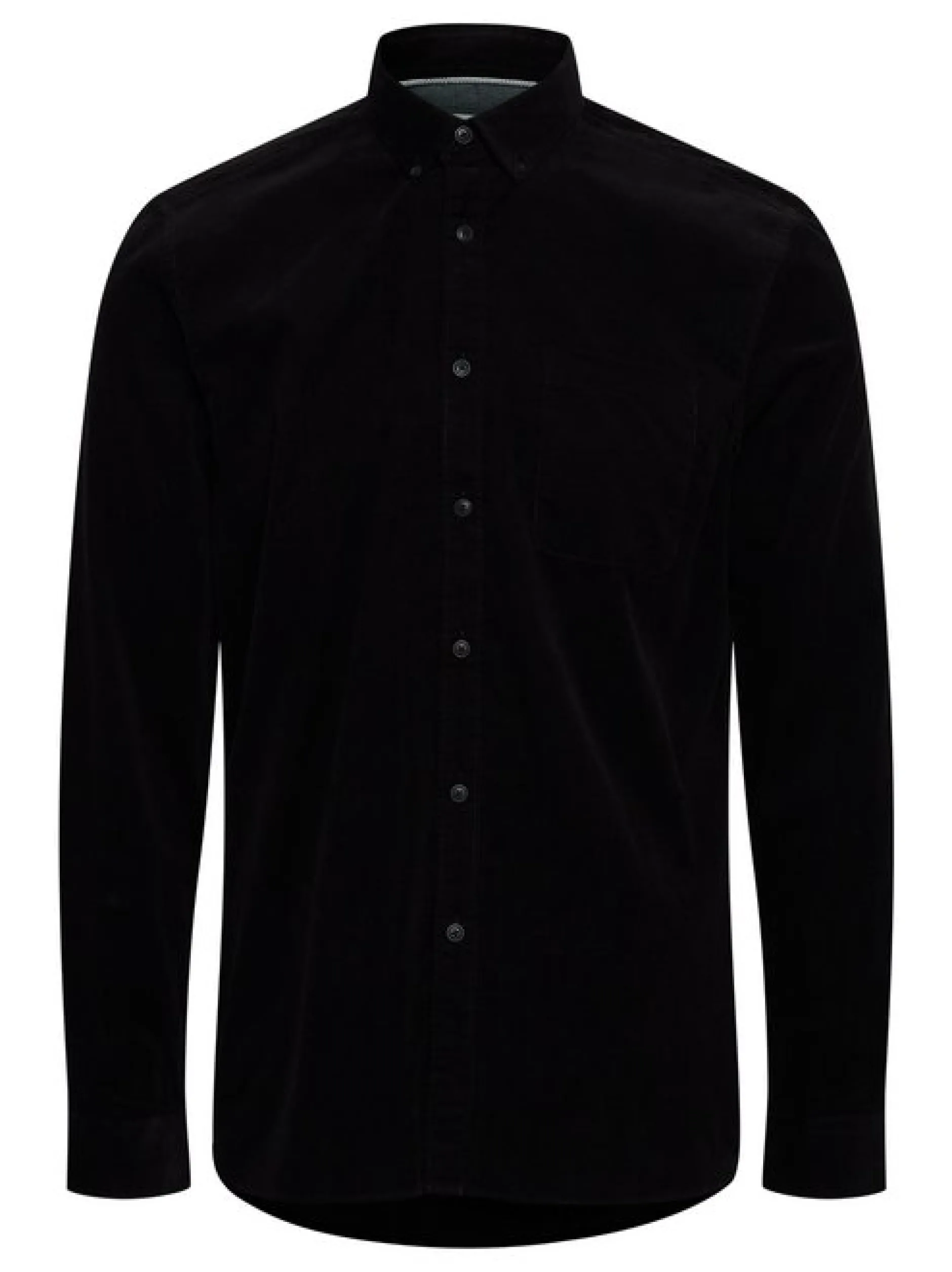 Solid Herren Langarmhemd - SDJuan in schwarz