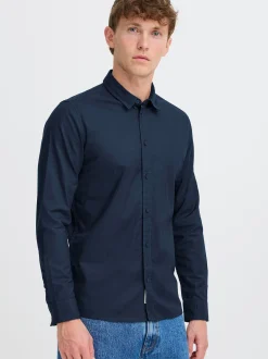 Solid Herren Langarmhemd - SDOlmin in blau
