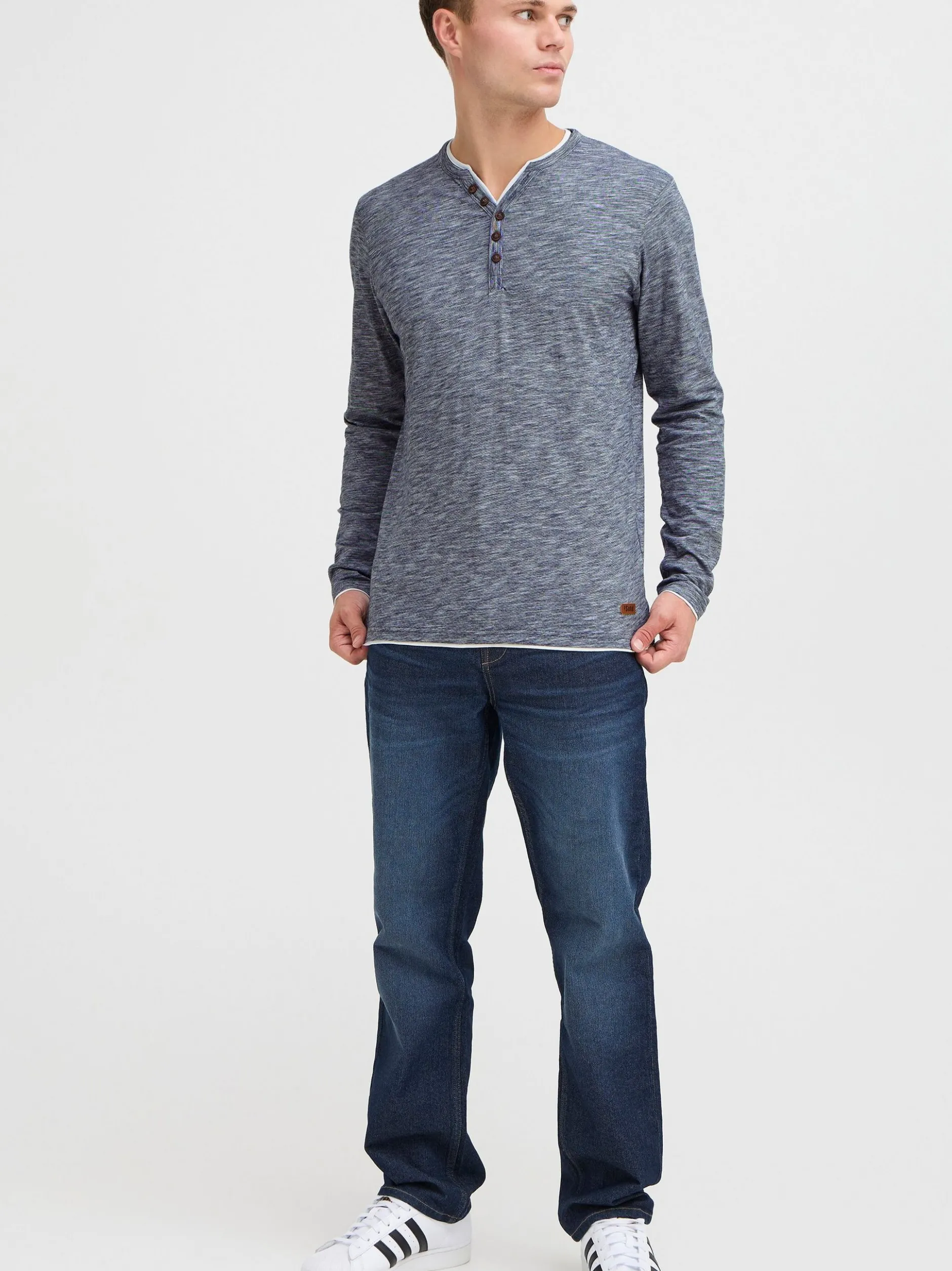 Solid Herren Langarmshirt - SDBelagos in blau