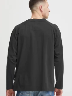 Solid Herren Langarmshirt - SDEyado in schwarz