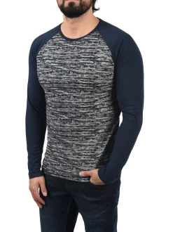 Solid Herren Langarmshirt - SDMevan in blau