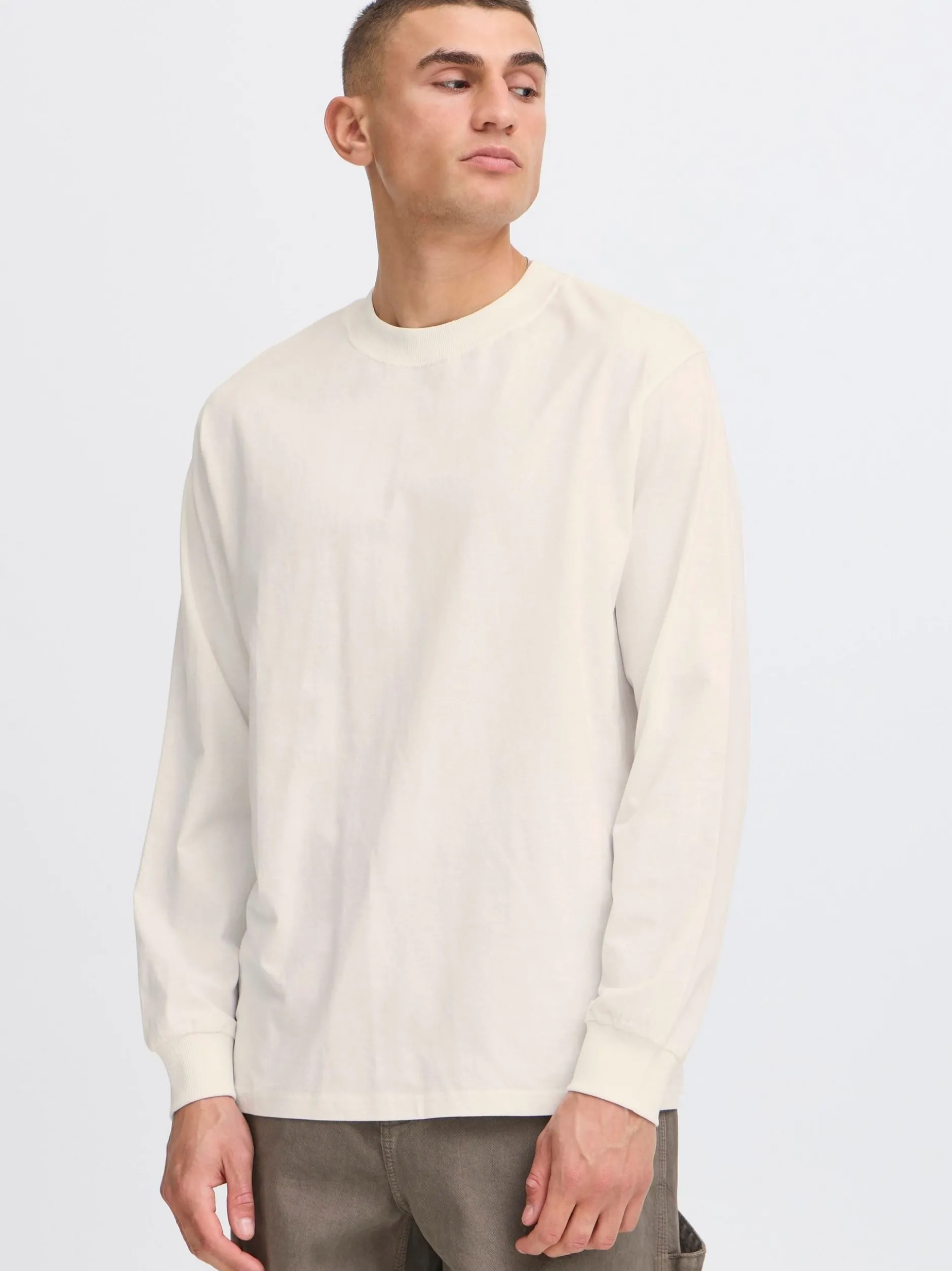 Solid Herren Langarmshirt - SDReynaldo in weiß