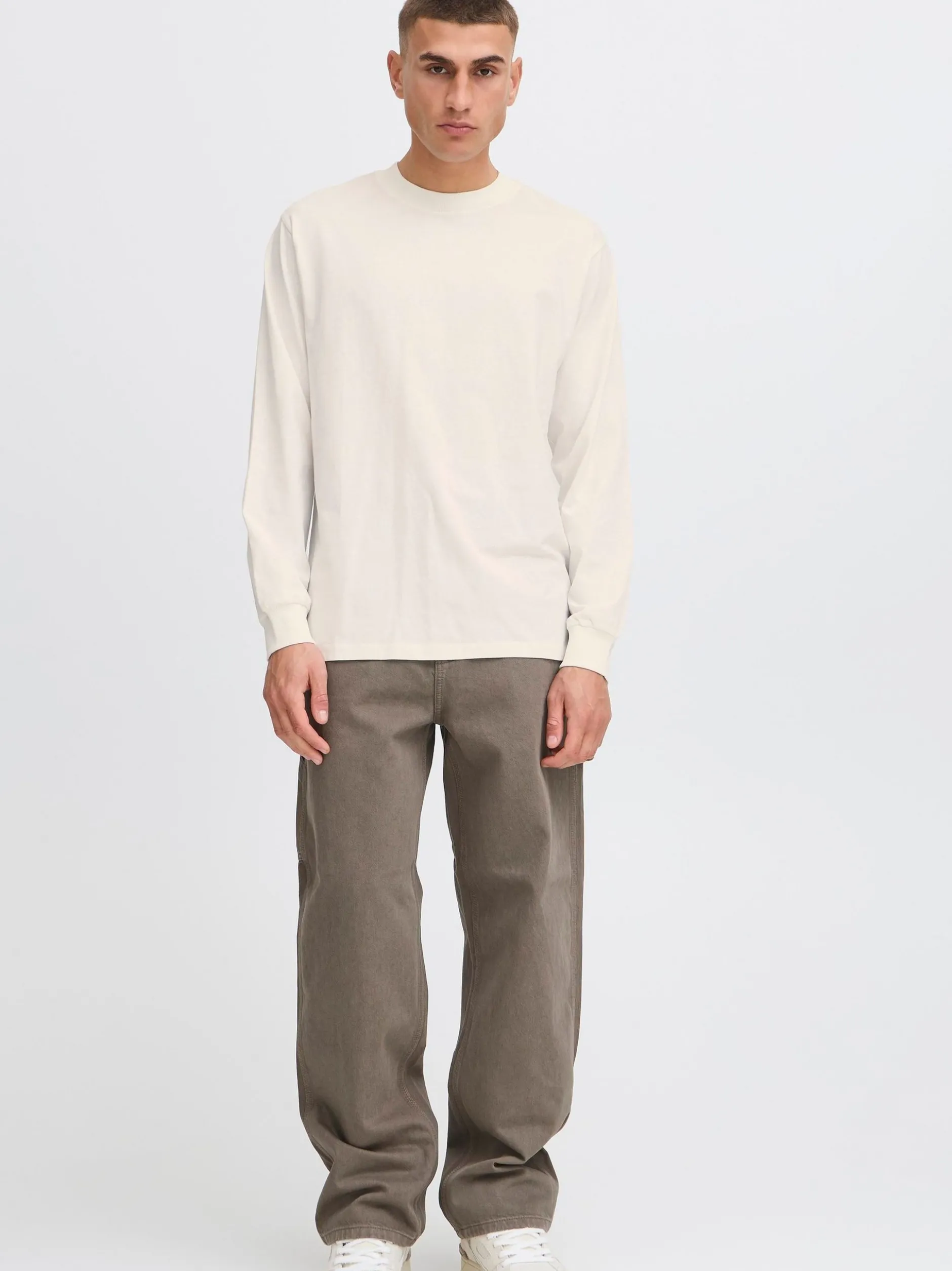 Solid Herren Langarmshirt - SDReynaldo in weiß