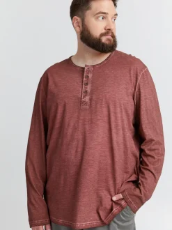 Solid Herren Langarmshirt - SDTimur Big & Tall in rot