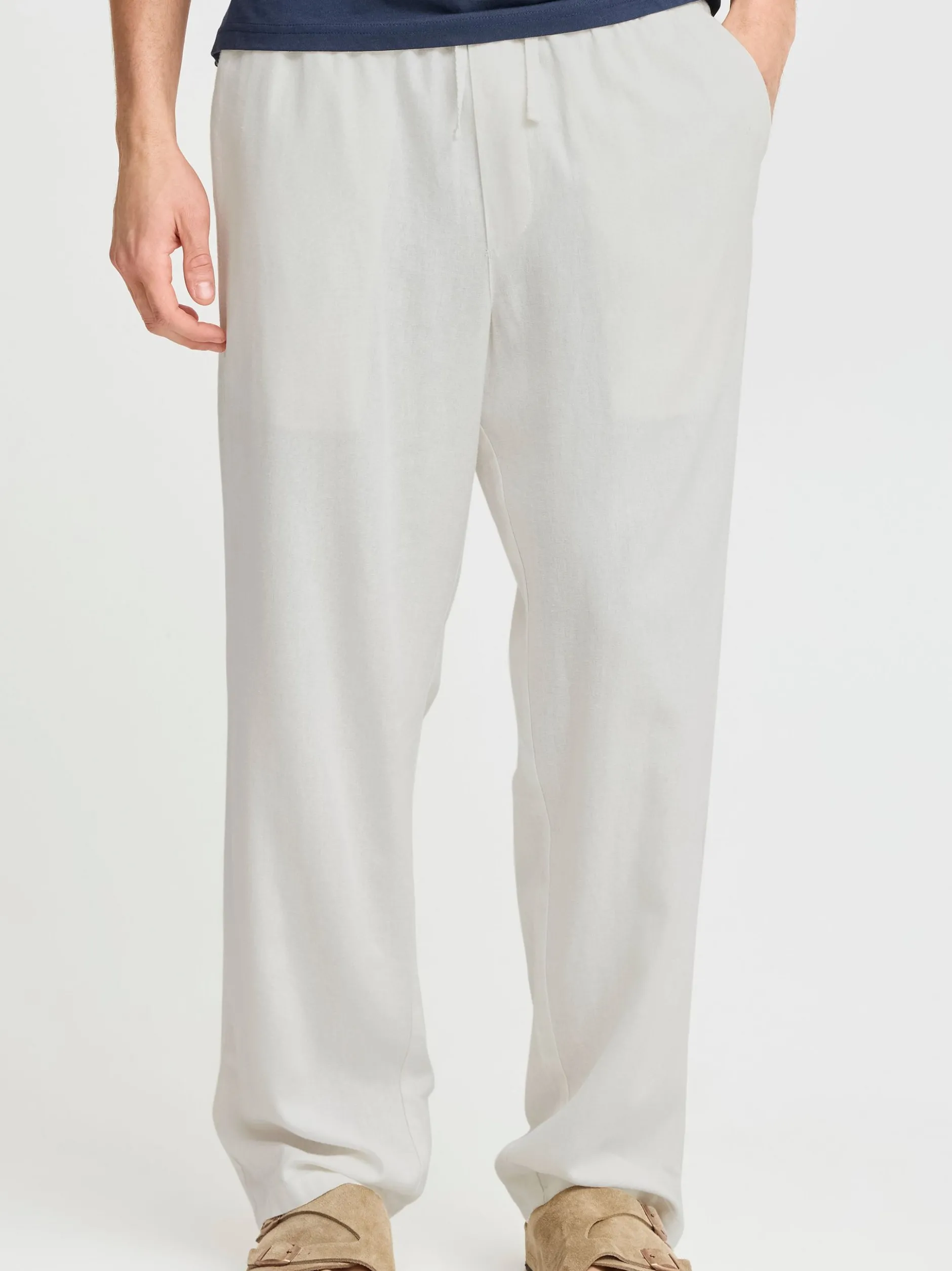 Solid Herren Leinenhose - SDAlann in weiß