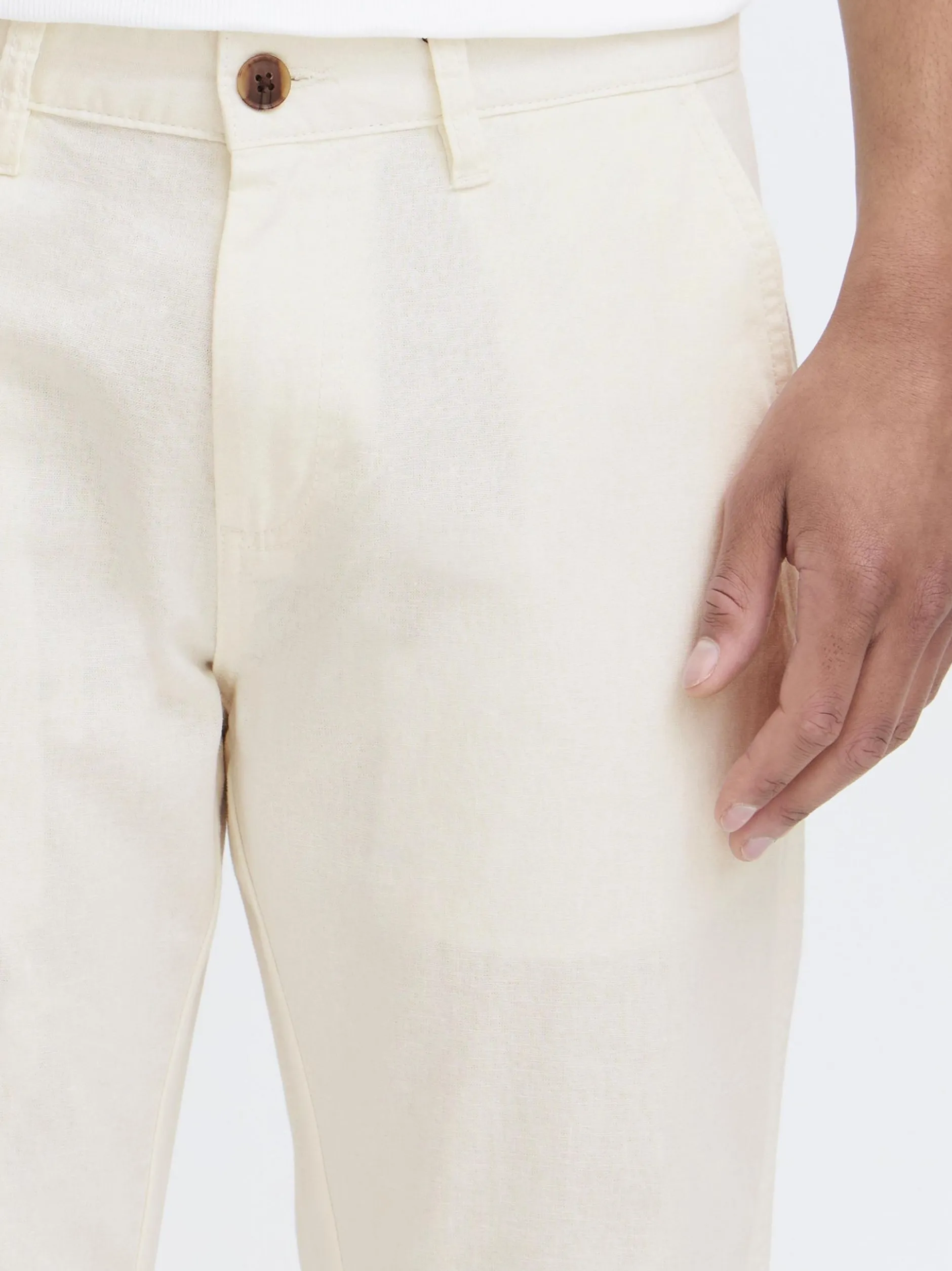 Solid Herren Leinenhose - SDLoran in weiß