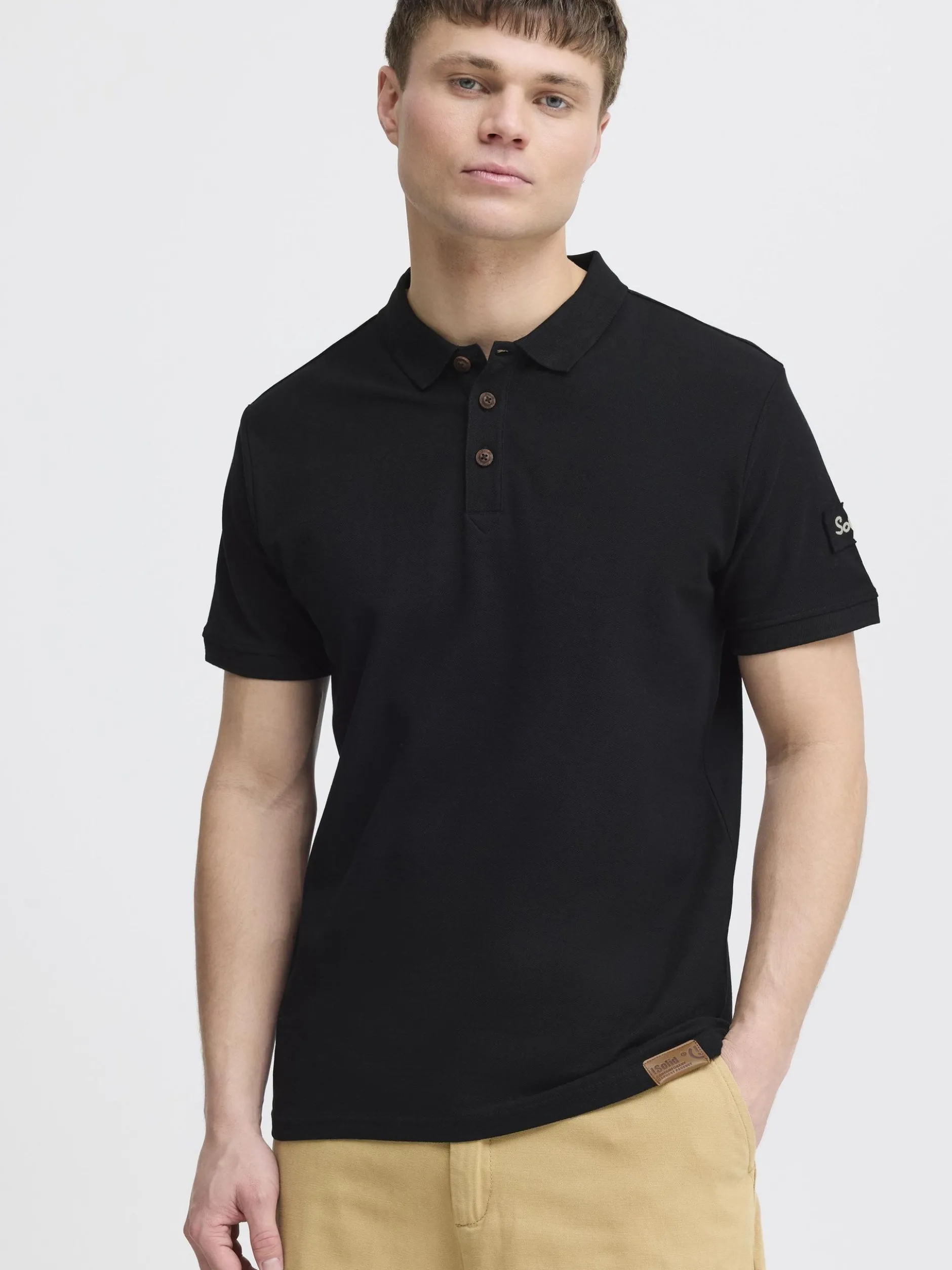 Solid Herren Poloshirt - SDTripPolo in schwarz