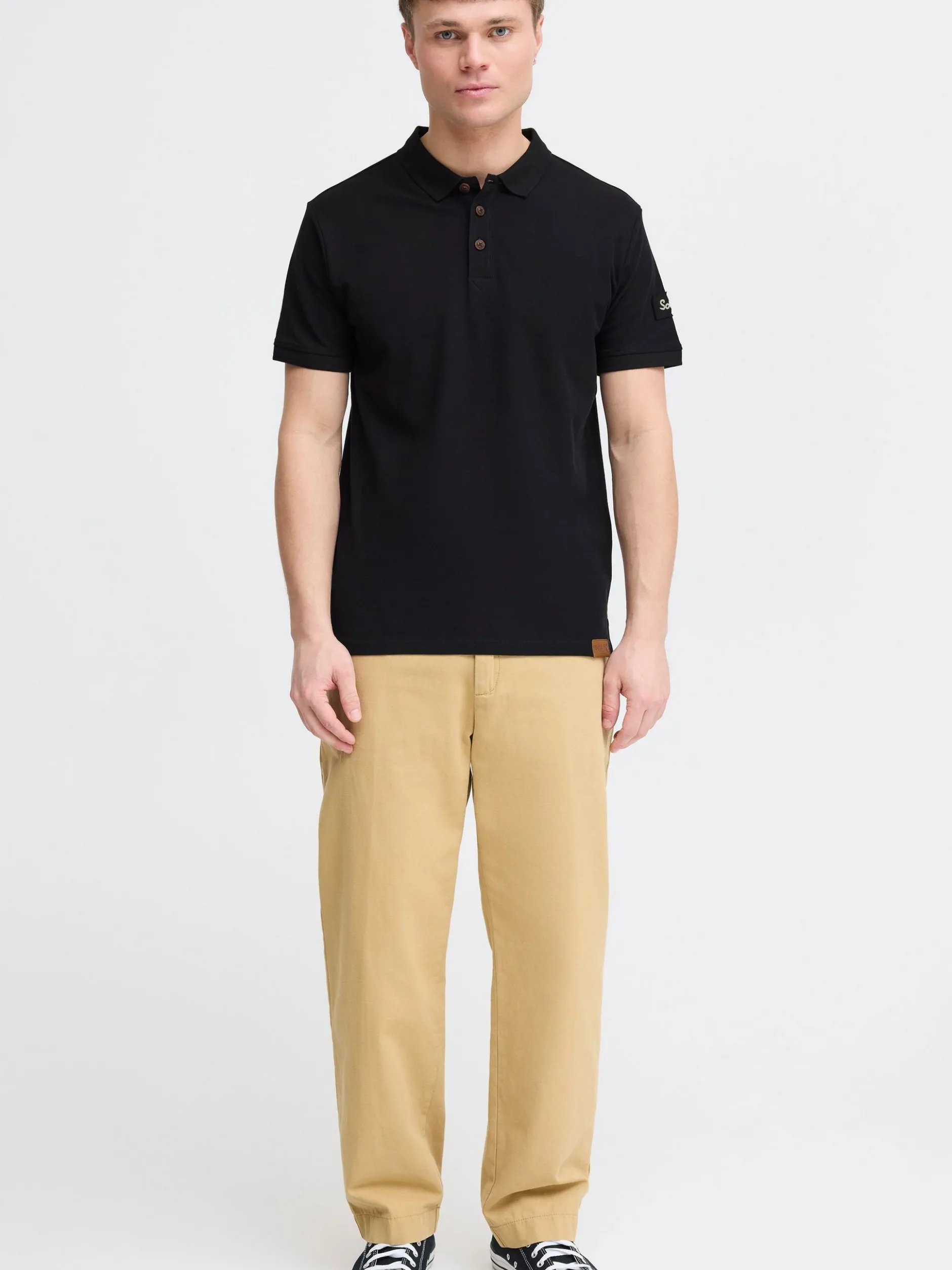 Solid Herren Poloshirt - SDTripPolo in schwarz