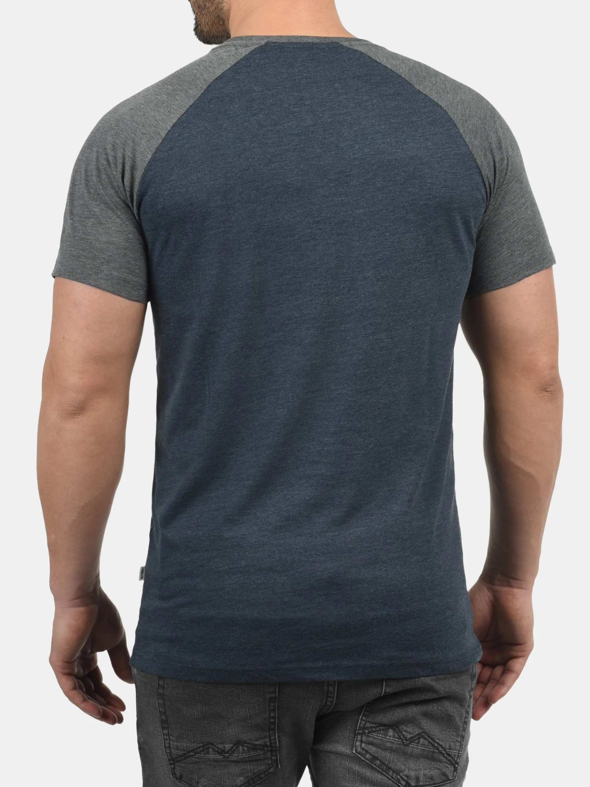 Solid Herren Rundhalsshirt - SDBastian in blau