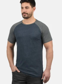 Solid Herren Rundhalsshirt - SDBastian in blau
