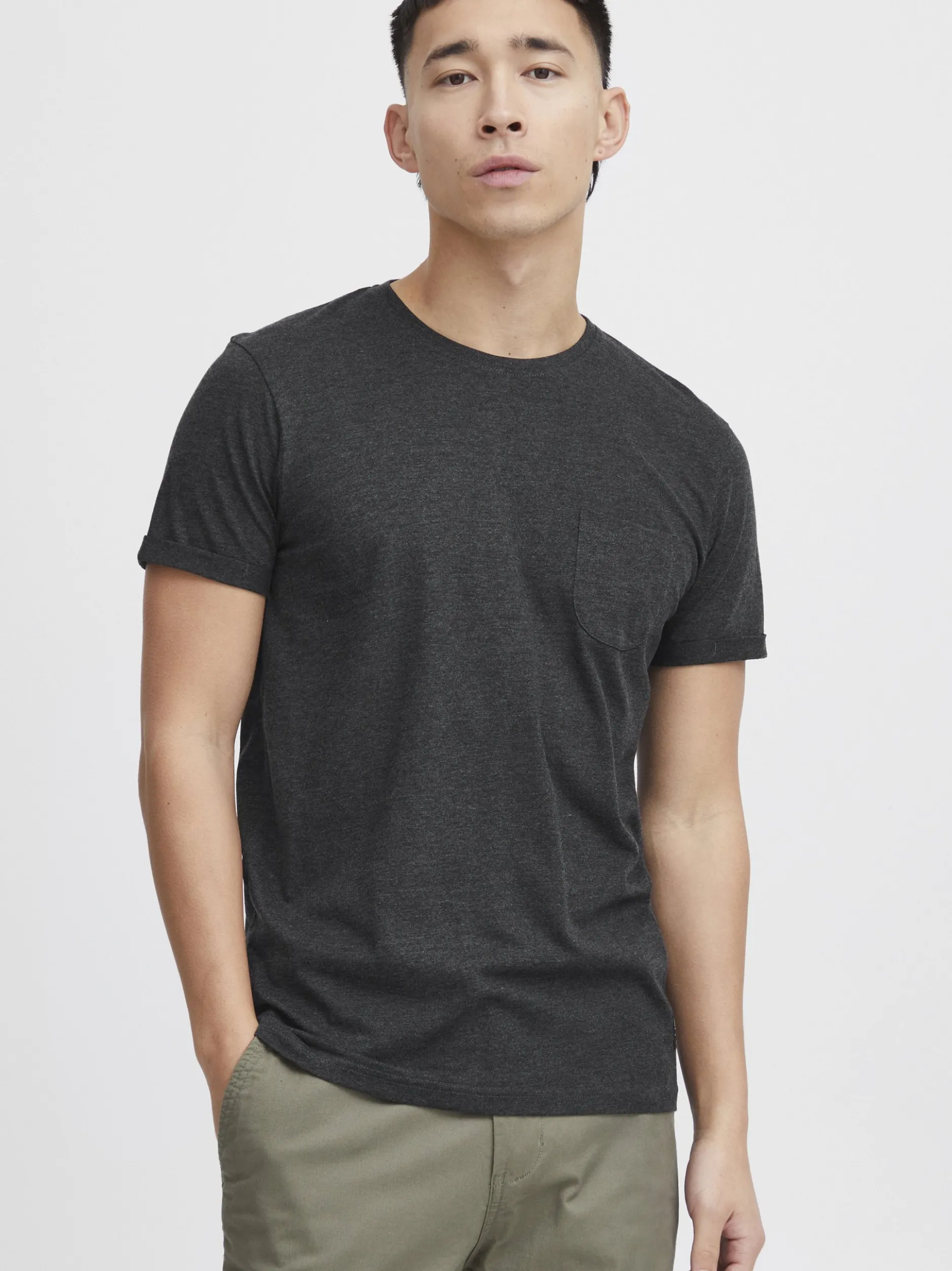 Solid Herren Rundhalsshirt - SDBob in grau