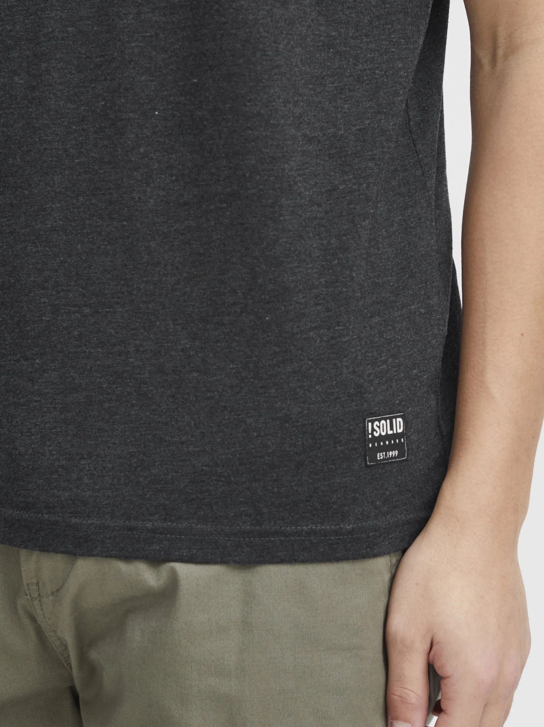 Solid Herren Rundhalsshirt - SDBob in grau