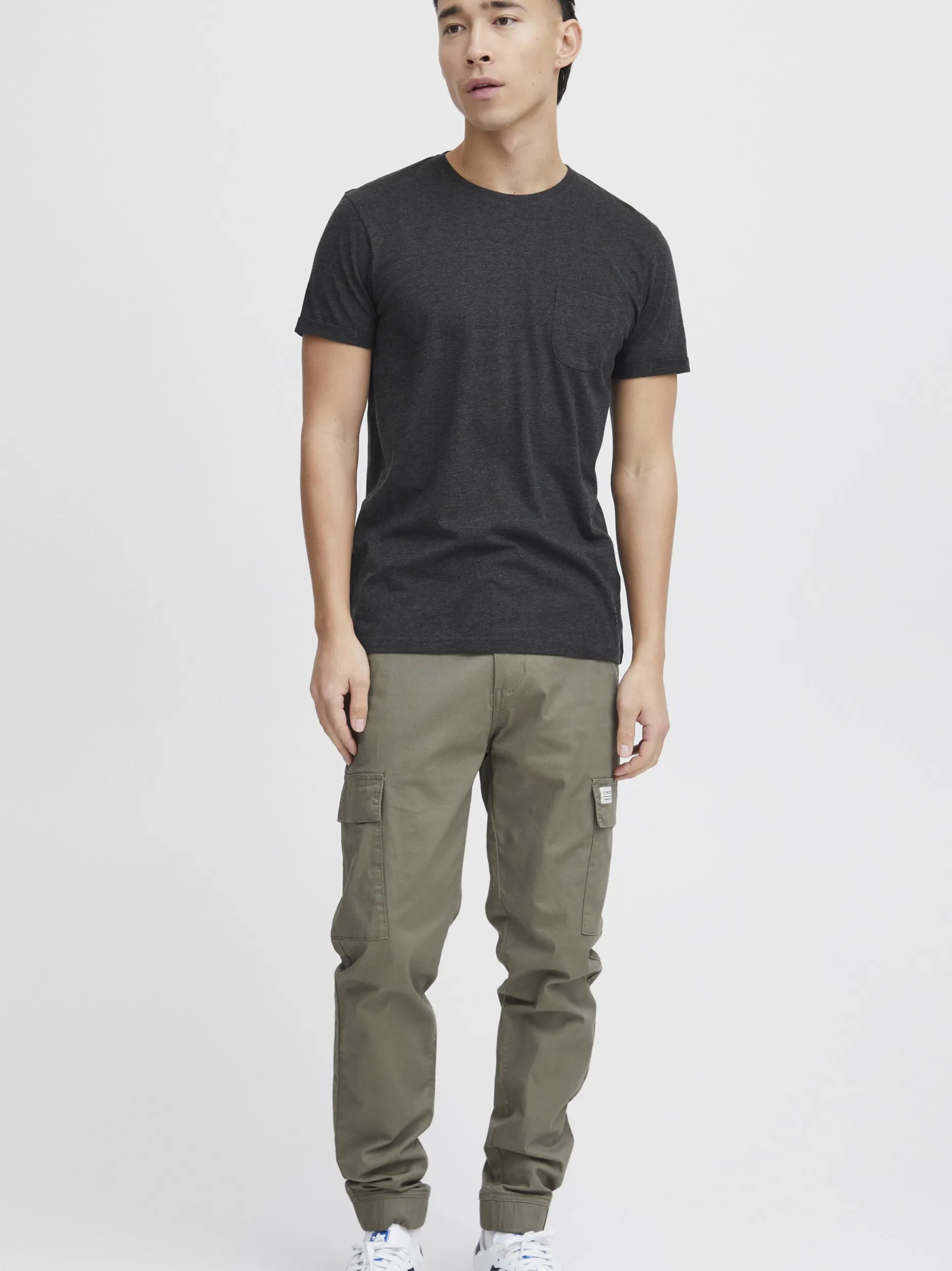 Solid Herren Rundhalsshirt - SDBob in grau