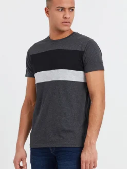 Solid Herren Rundhalsshirt - SDSascha in grau