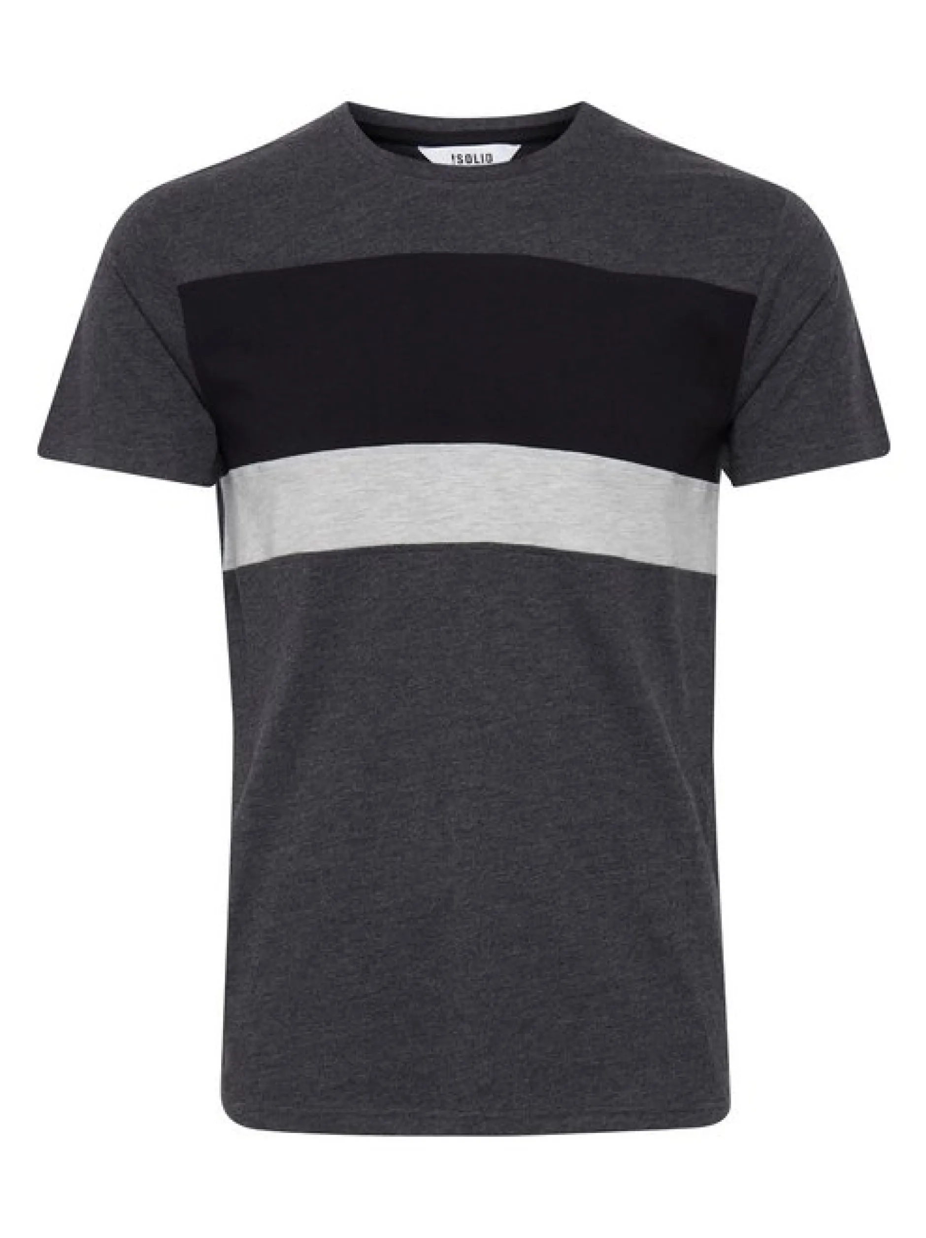 Solid Herren Rundhalsshirt - SDSascha in grau