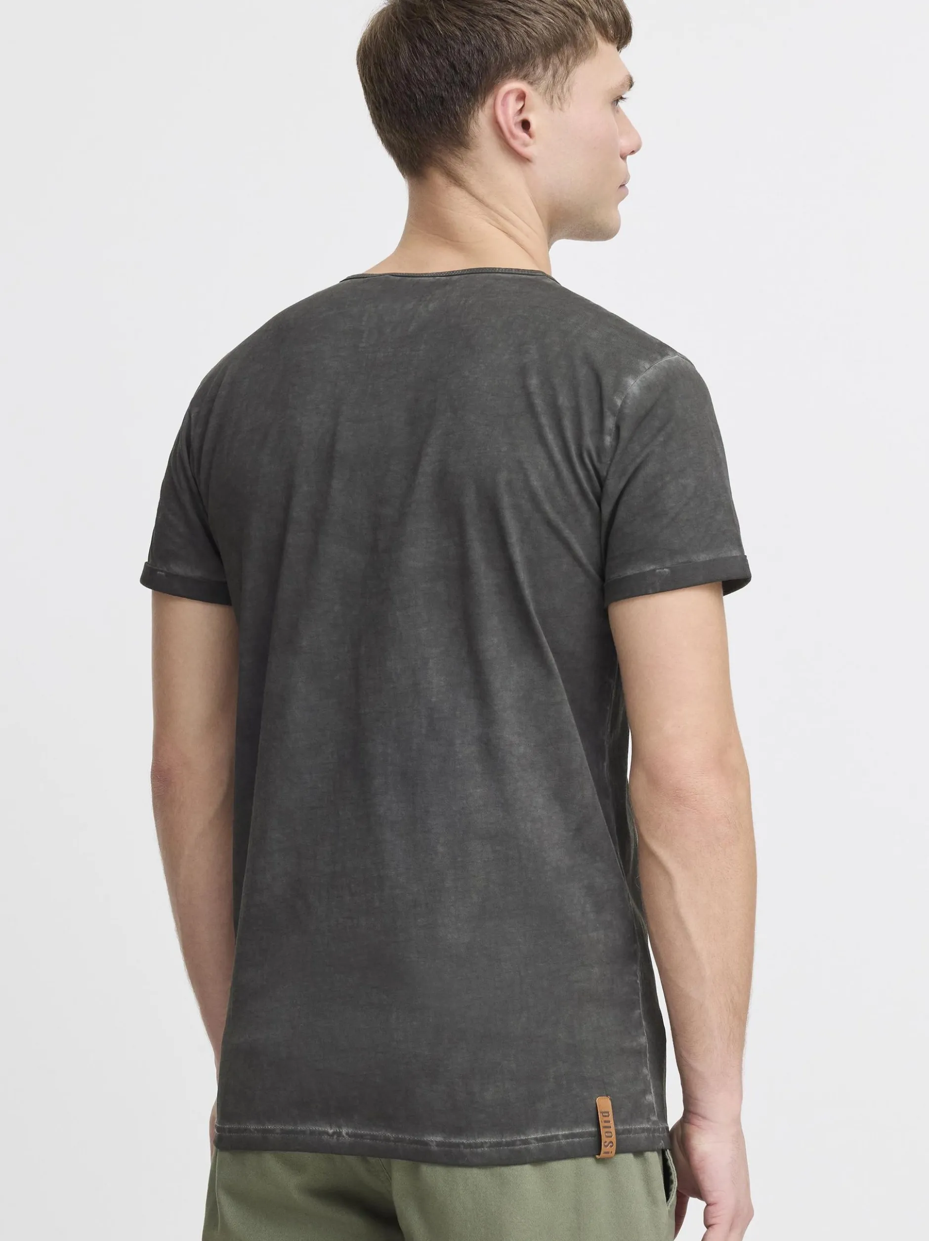 Solid Herren Rundhalsshirt - SDTihn in schwarz
