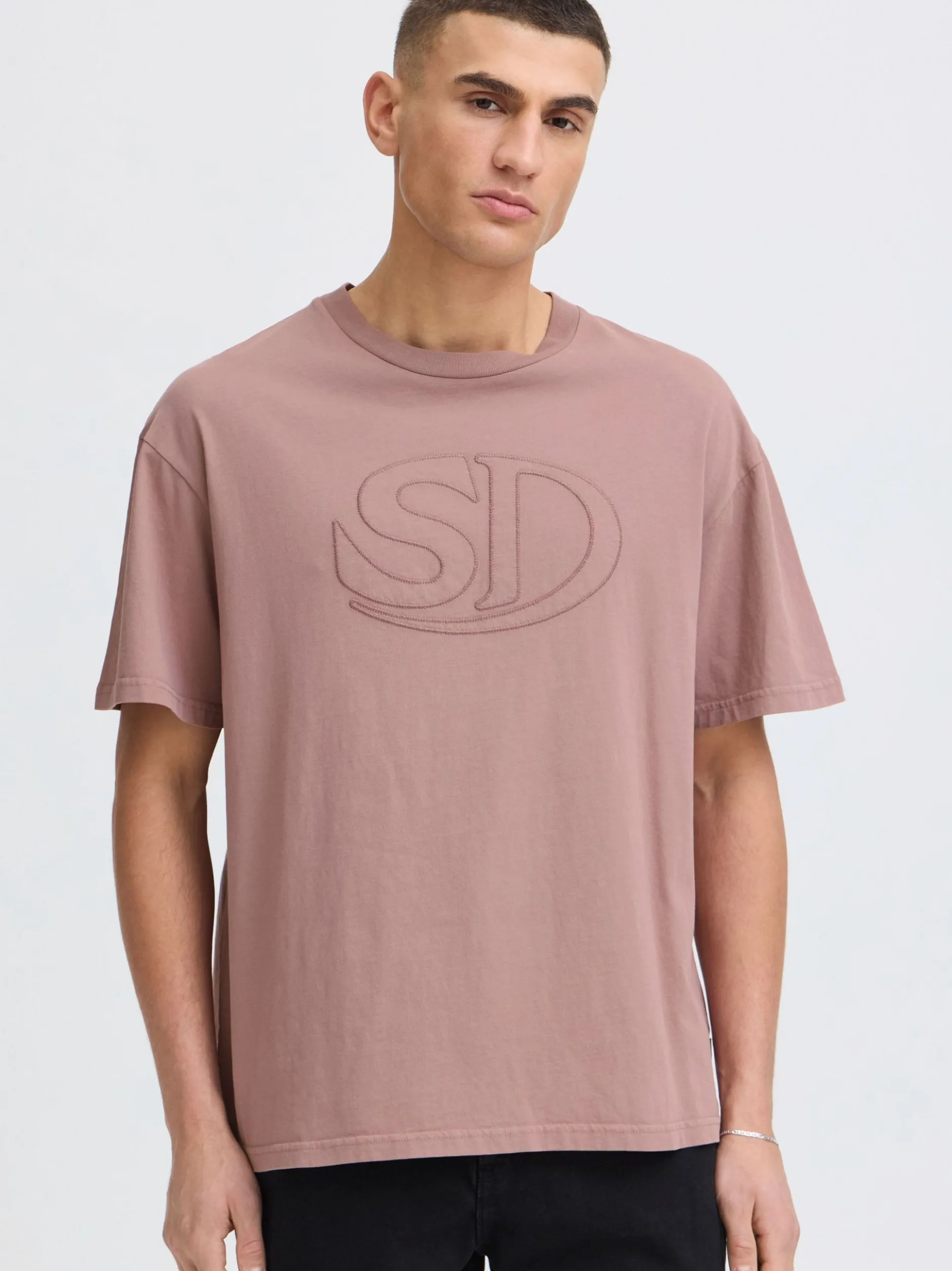 Solid Herren Rundhalsshirt - SDUncaster in rosa