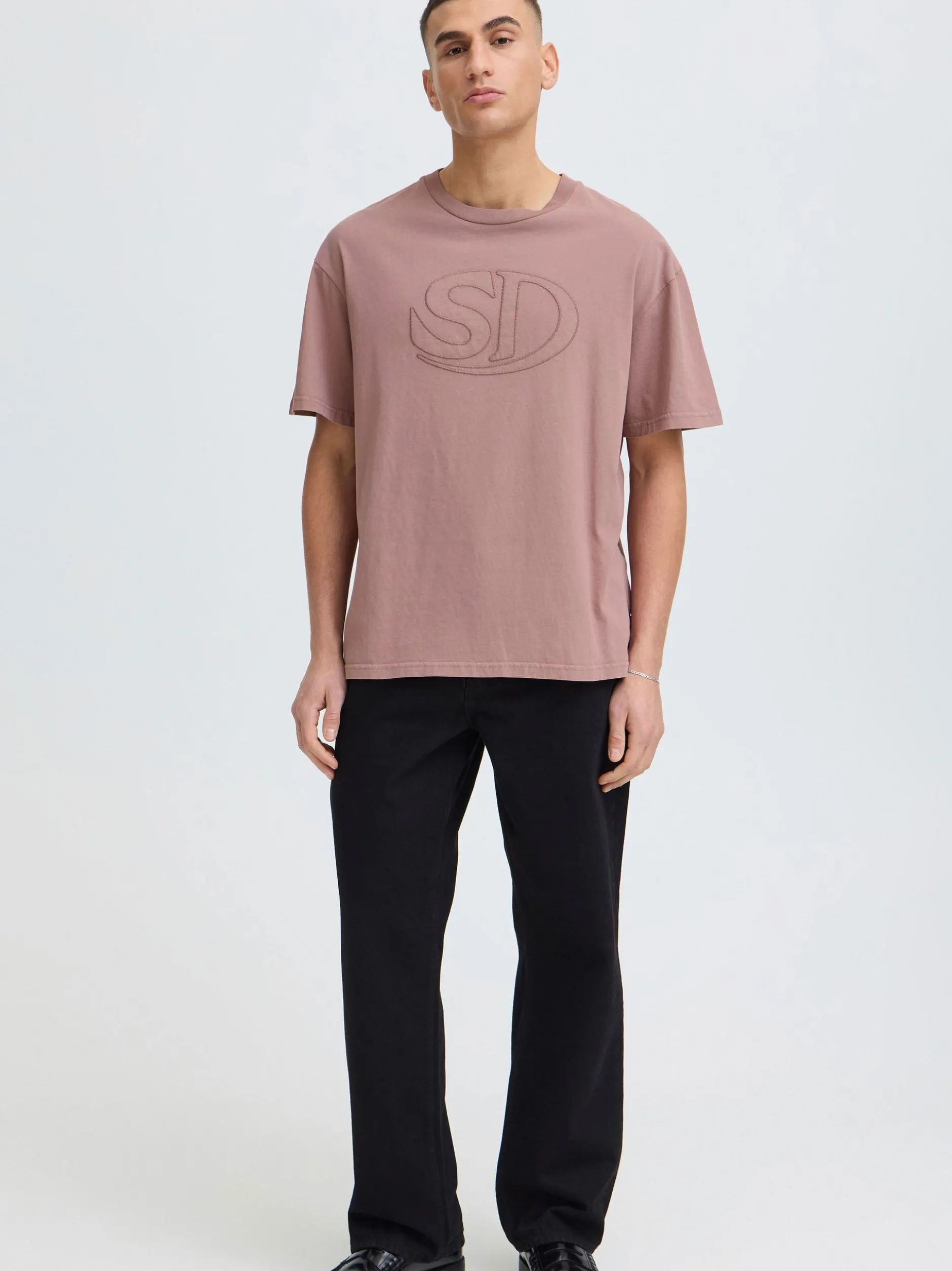 Solid Herren Rundhalsshirt - SDUncaster in rosa