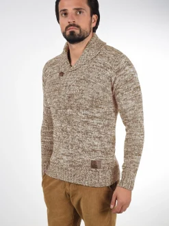 Solid Herren Schalkragenpullover - SDPhil in beige