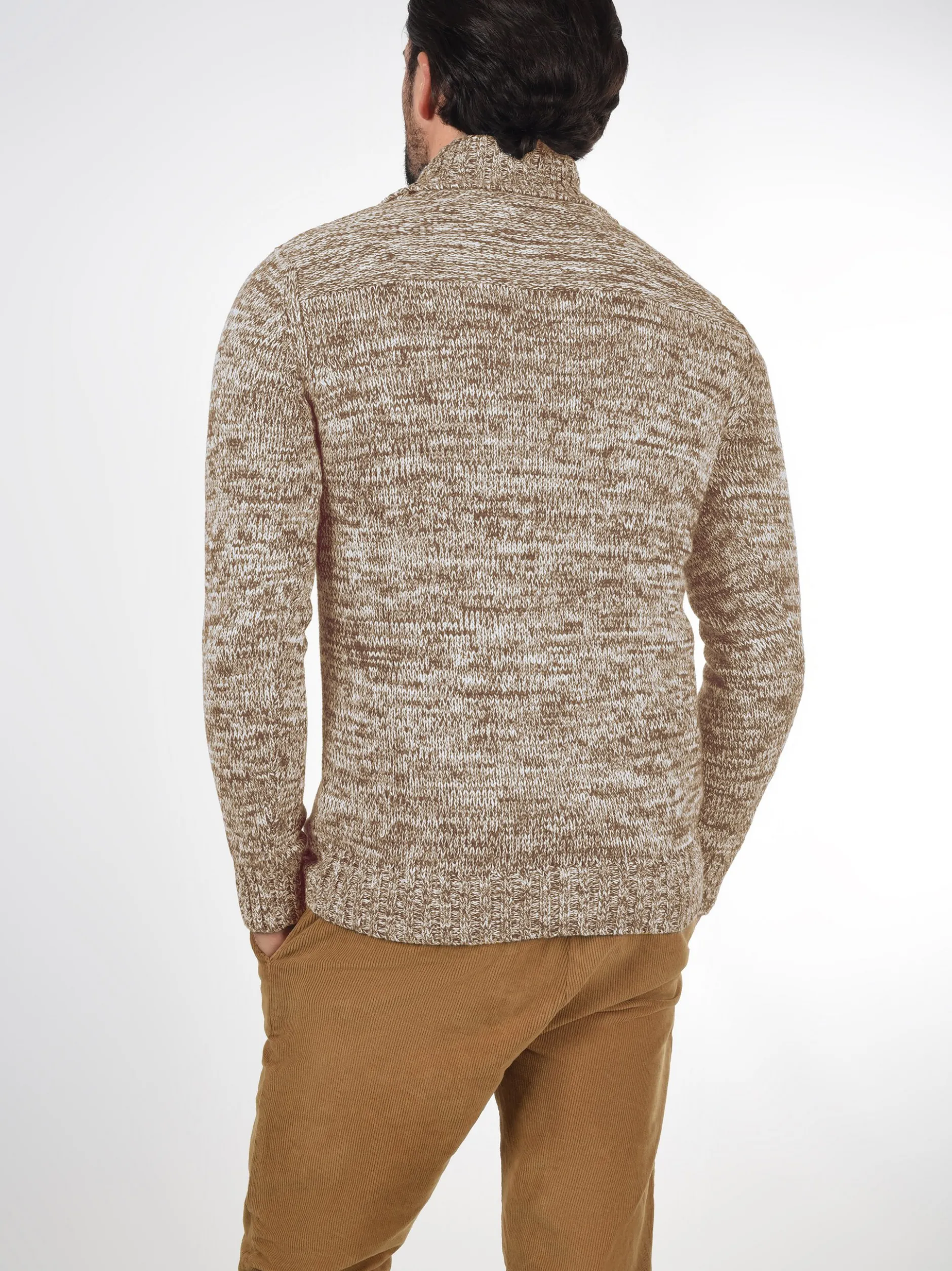 Solid Herren Schalkragenpullover - SDPhil in beige
