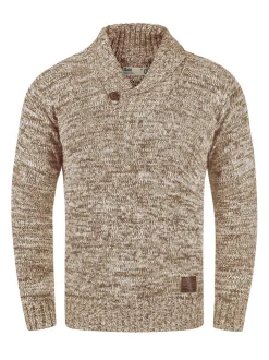 Solid Herren Schalkragenpullover - SDPhil in beige