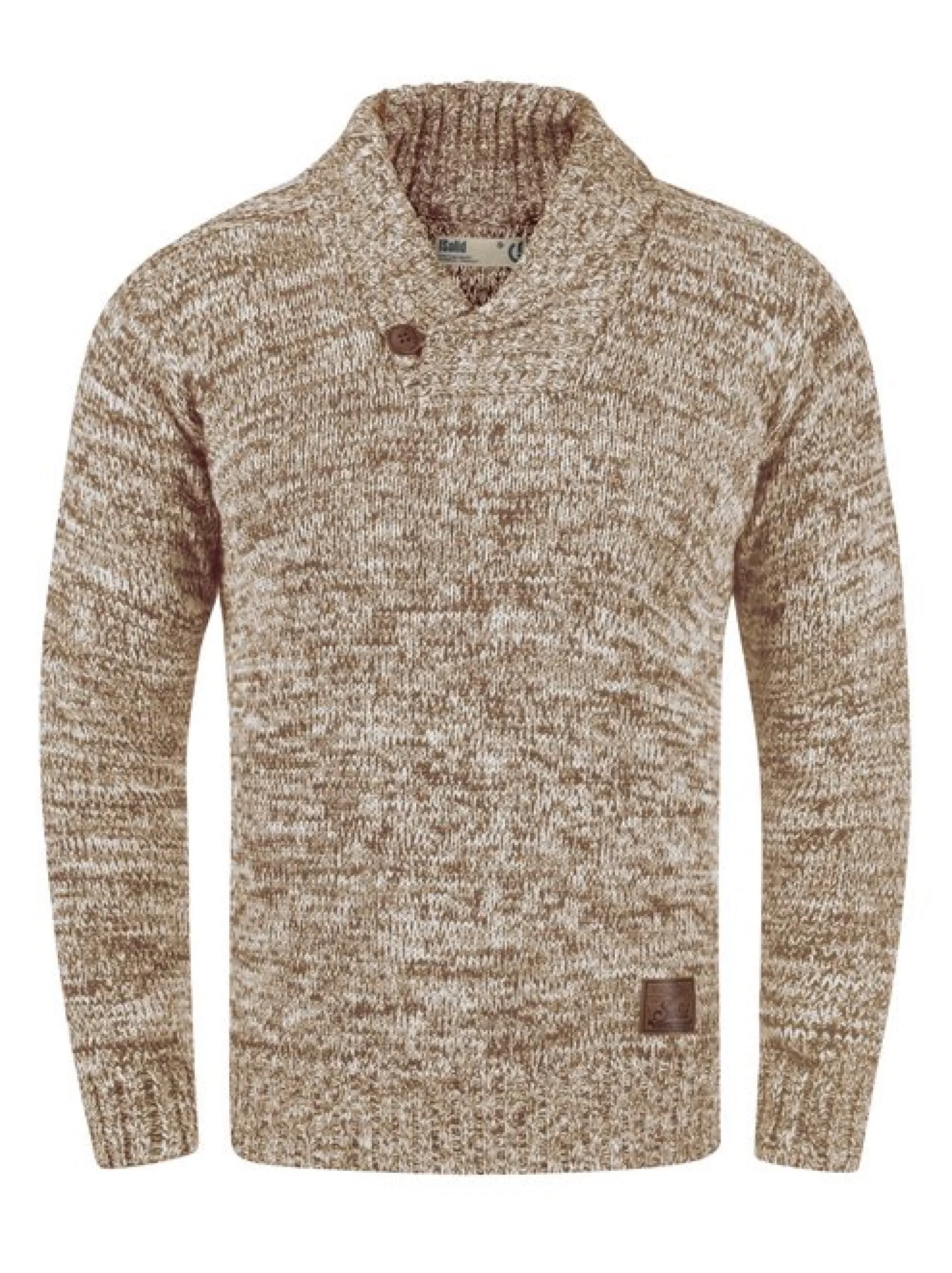 Solid Herren Schalkragenpullover - SDPhil in beige