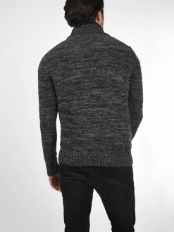 Solid Herren Schalkragenpullover - SDPhil in schwarz