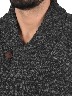 Solid Herren Schalkragenpullover - SDPhil in schwarz