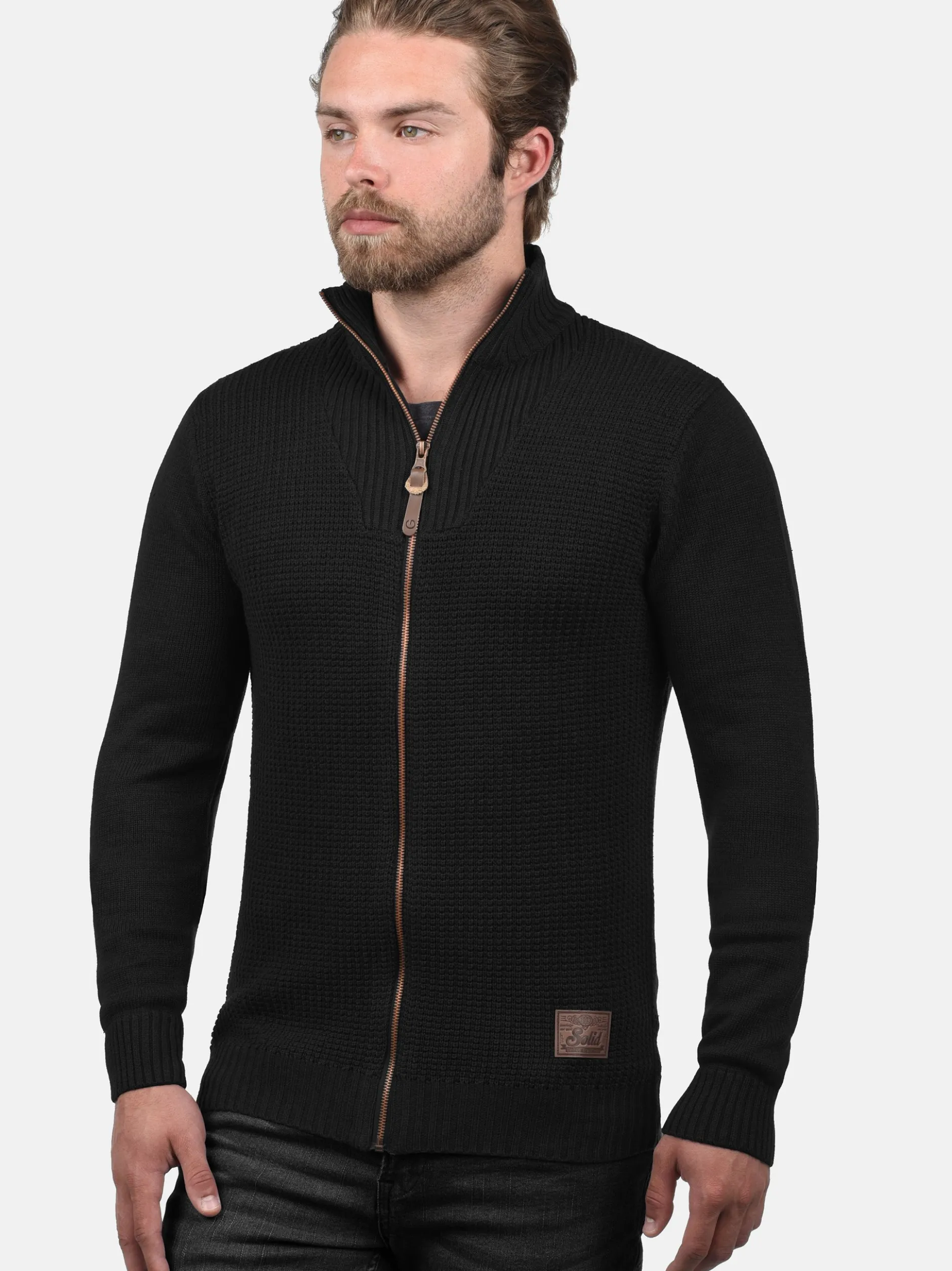 Solid Herren Strickjacke - SDTristian in schwarz