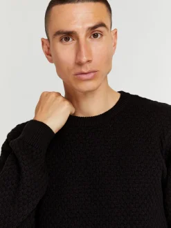 Solid Herren Strickpullover - SDClive in schwarz