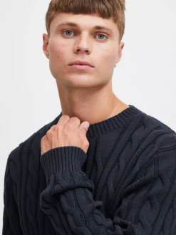 Solid Herren Strickpullover - SDGibril in blau