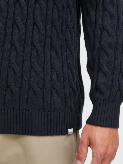 Solid Herren Strickpullover - SDGibril in blau