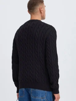 Solid Herren Strickpullover - SDGibril in schwarz
