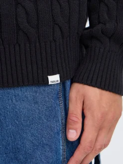 Solid Herren Strickpullover - SDGibril in schwarz