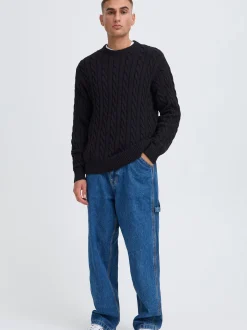 Solid Herren Strickpullover - SDGibril in schwarz