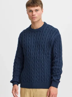 Solid Herren Strickpullover - SDMalcolm in blau