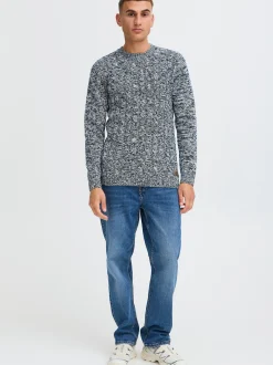 Solid Herren Strickpullover - SDRicco in blau