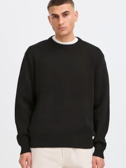 Solid Herren Strickpullover - SDRyker in schwarz