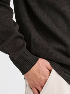 Solid Herren Strickpullover - SDRyker in schwarz