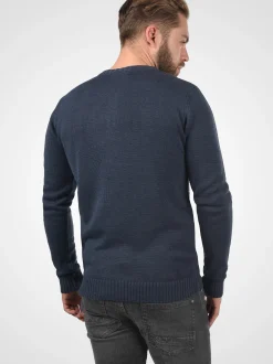 Solid Herren Strickpullover - SDTerrance in blau