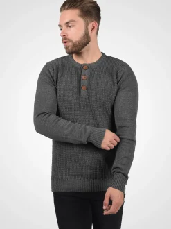 Solid Herren Strickpullover - SDTerrance in grau
